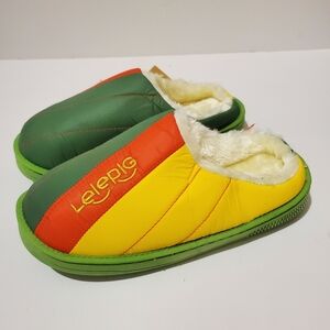 Green Yellow Orange Cozy Slippers Size 39 - 40